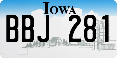 IA license plate BBJ281