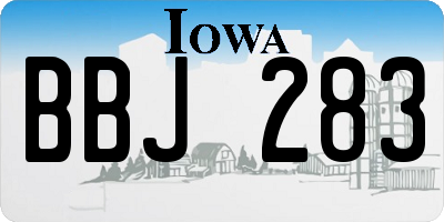 IA license plate BBJ283