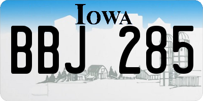 IA license plate BBJ285
