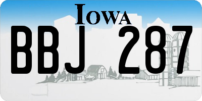 IA license plate BBJ287