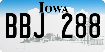 IA license plate BBJ288