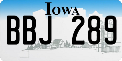 IA license plate BBJ289