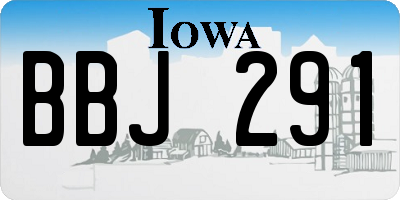 IA license plate BBJ291