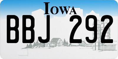 IA license plate BBJ292