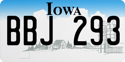 IA license plate BBJ293