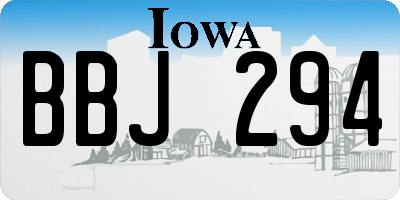 IA license plate BBJ294