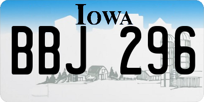 IA license plate BBJ296