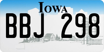 IA license plate BBJ298