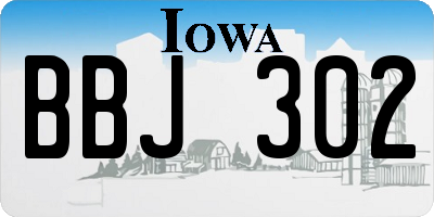 IA license plate BBJ302