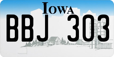 IA license plate BBJ303