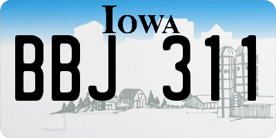 IA license plate BBJ311