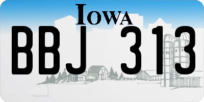 IA license plate BBJ313