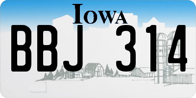 IA license plate BBJ314