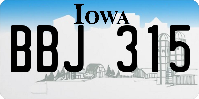 IA license plate BBJ315