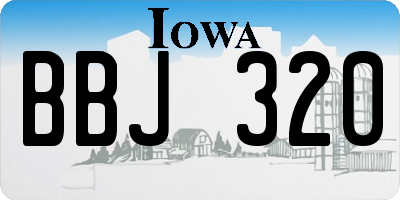 IA license plate BBJ320