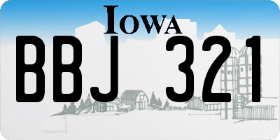 IA license plate BBJ321