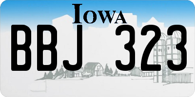 IA license plate BBJ323