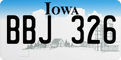 IA license plate BBJ326