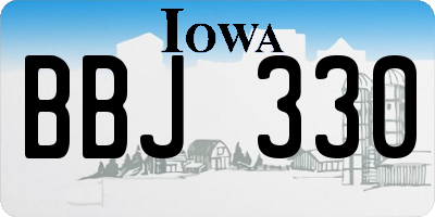 IA license plate BBJ330