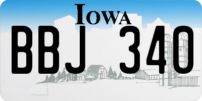 IA license plate BBJ340