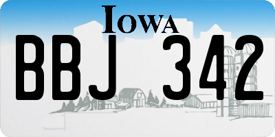 IA license plate BBJ342