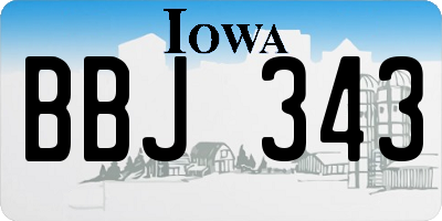 IA license plate BBJ343