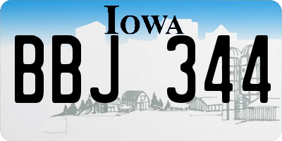 IA license plate BBJ344