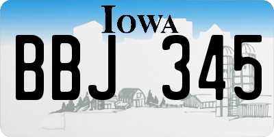 IA license plate BBJ345