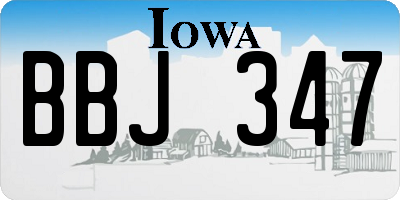 IA license plate BBJ347