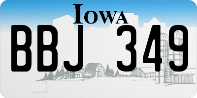 IA license plate BBJ349
