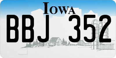 IA license plate BBJ352