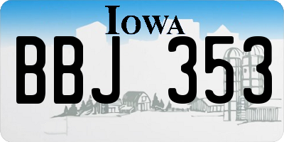 IA license plate BBJ353
