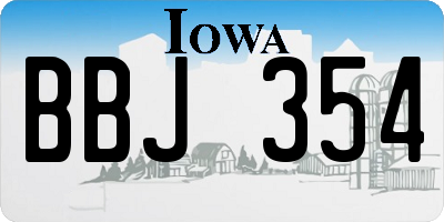 IA license plate BBJ354