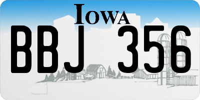 IA license plate BBJ356