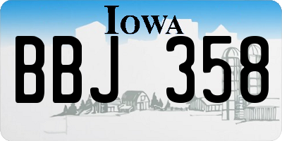 IA license plate BBJ358