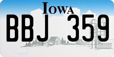 IA license plate BBJ359