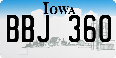 IA license plate BBJ360