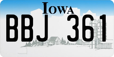 IA license plate BBJ361