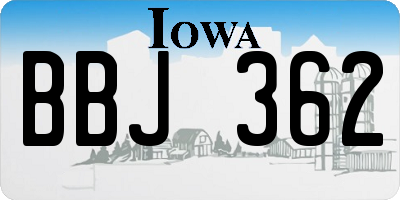 IA license plate BBJ362