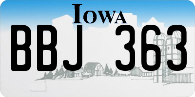 IA license plate BBJ363