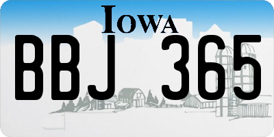 IA license plate BBJ365