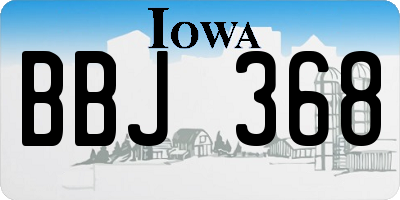 IA license plate BBJ368