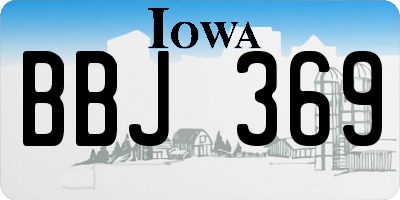 IA license plate BBJ369