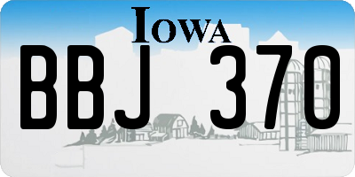 IA license plate BBJ370