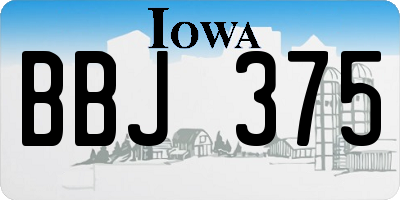 IA license plate BBJ375