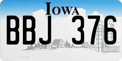 IA license plate BBJ376