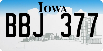 IA license plate BBJ377