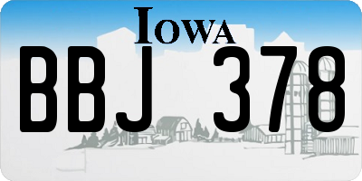 IA license plate BBJ378