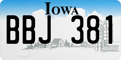 IA license plate BBJ381