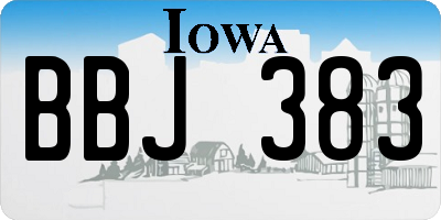 IA license plate BBJ383